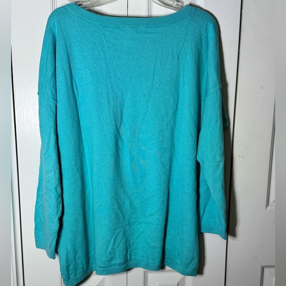 Talbots Teal Crew Neck Sweater - Picture 2 of 3